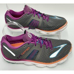 Brooks Pureconnect 4 Womens Size 8 Running Shoes Grey Pink 1201761B038 Lace Up